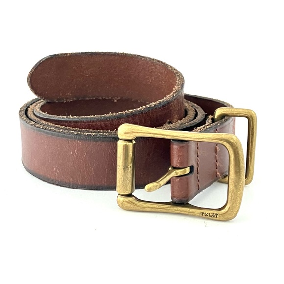 Polo by Ralph Lauren Dark Brown Belt with solid brass buckle & hardware - Picture 3 of 17